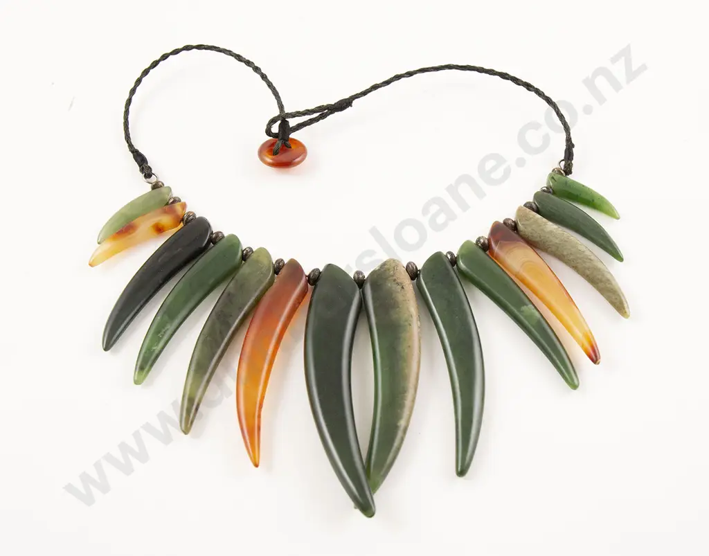 Brendon Bodley Nephrite & Carnelian Necklace Image 1++