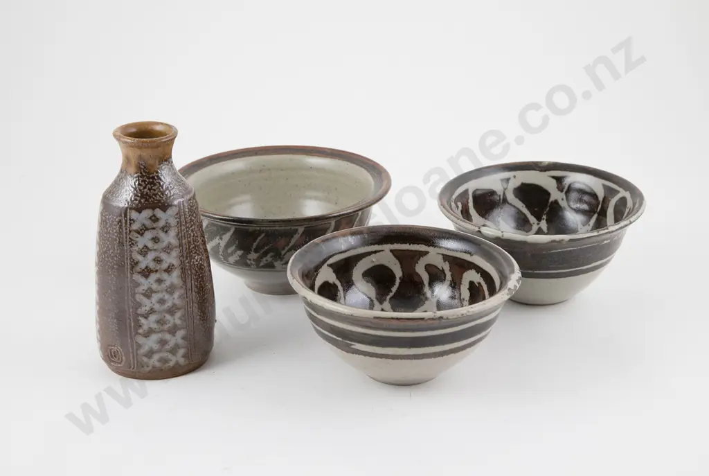 Petra Meyboden Small Bottle Vase & Unknown Three Bowls Image 1++