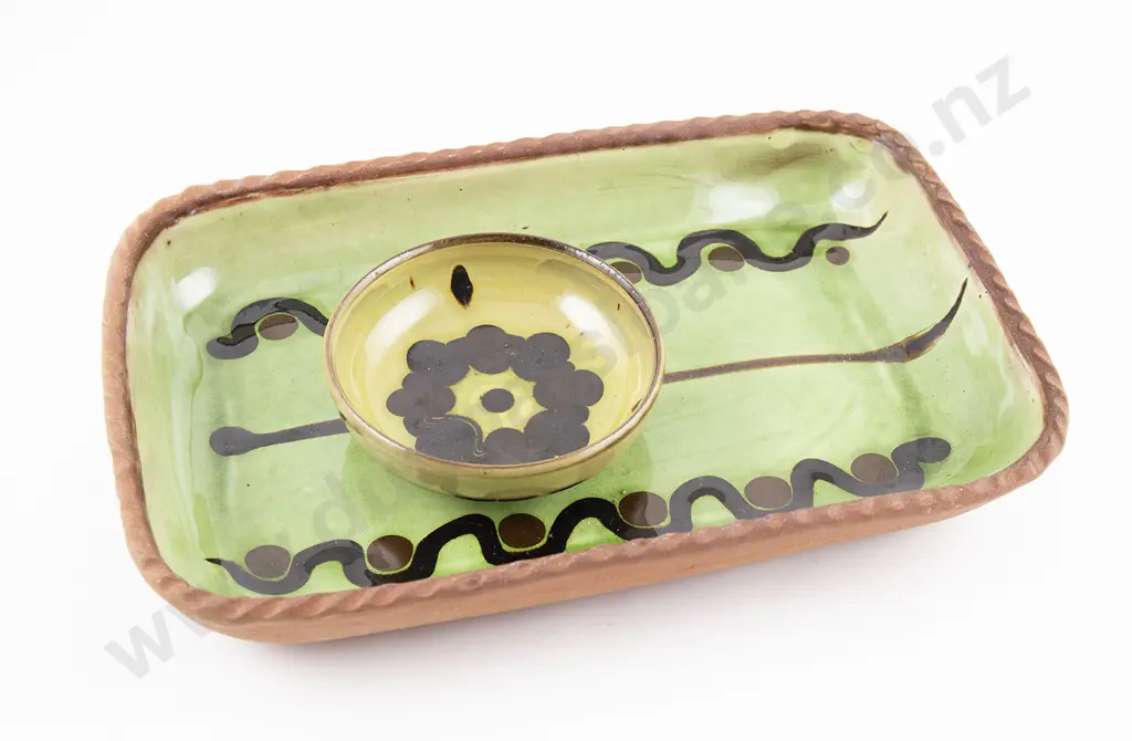British Potter Oblong Dish & Bowl (2) Image 1++