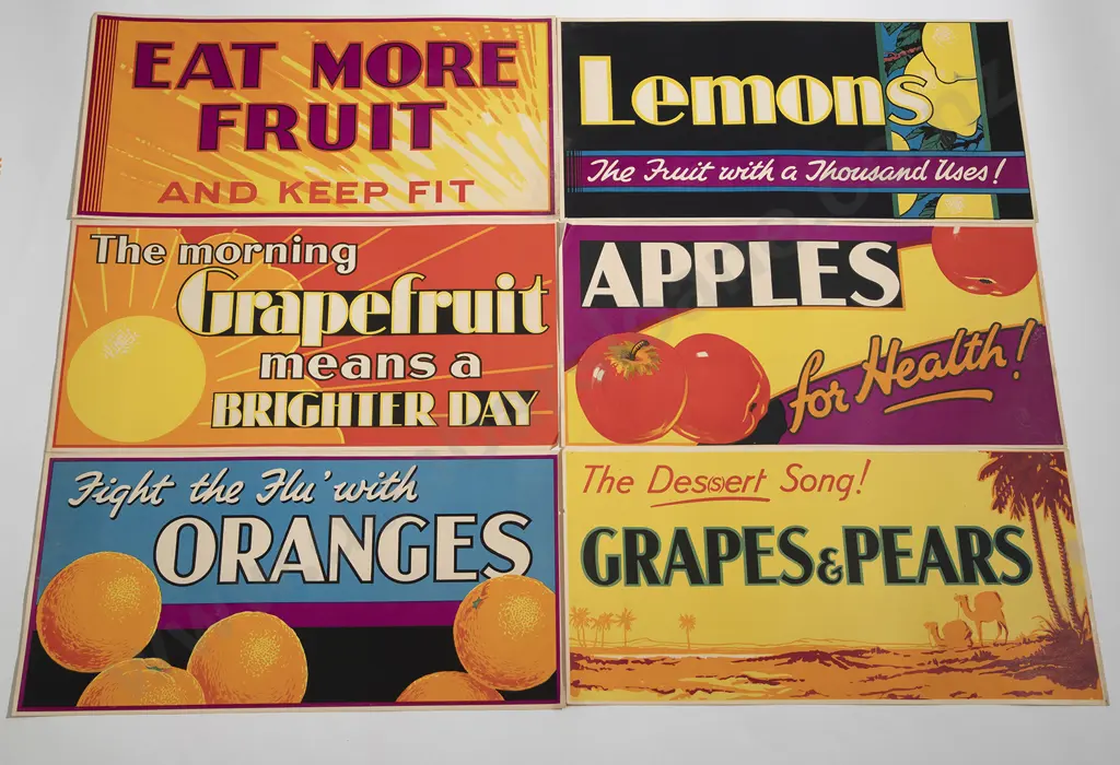 Collection NZ Fruit Posters - Eat More Fruit / Keep Fit Image 1++