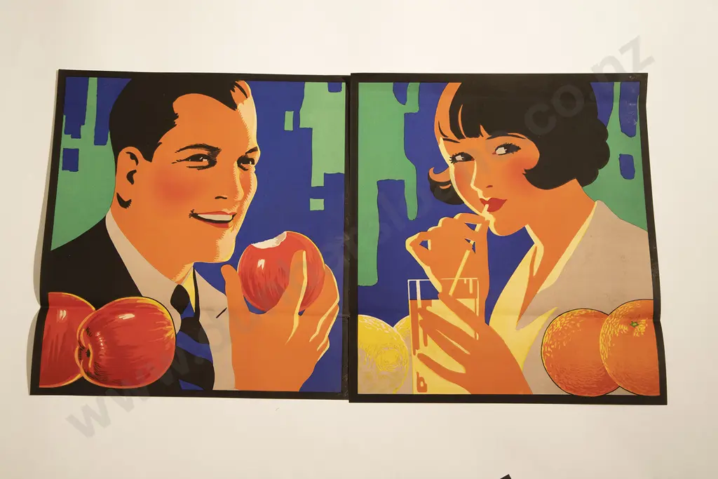 Collection NZ Fruit Posters - Eat More Fruit / Keep Fit Image 1++