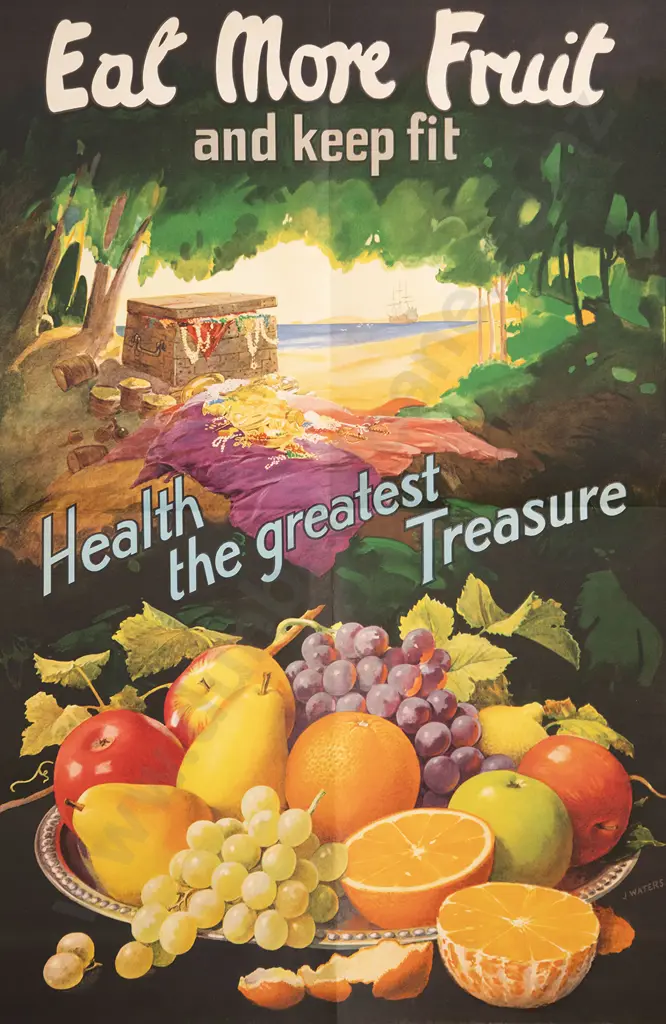 Collection NZ Fruit Posters - Eat More Fruit / Keep Fit Image 1++