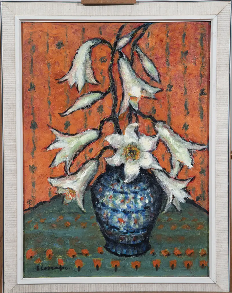 Olive Laurenson - Lilies in a Blue Vase Image 1++