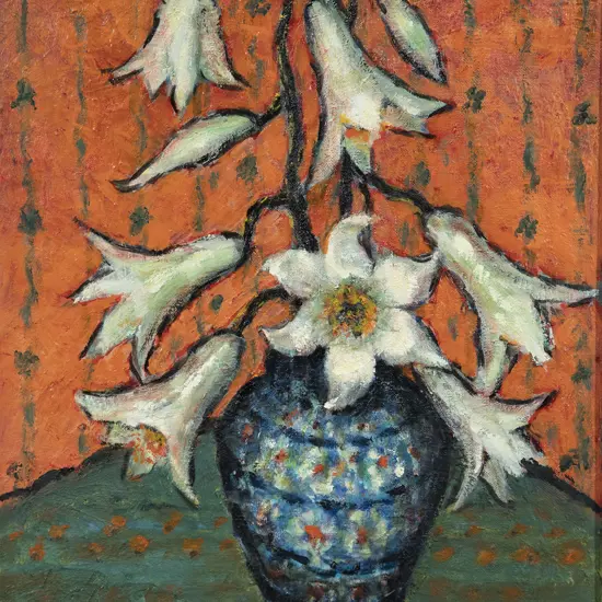 Olive Laurenson - Lilies in a Blue Vase