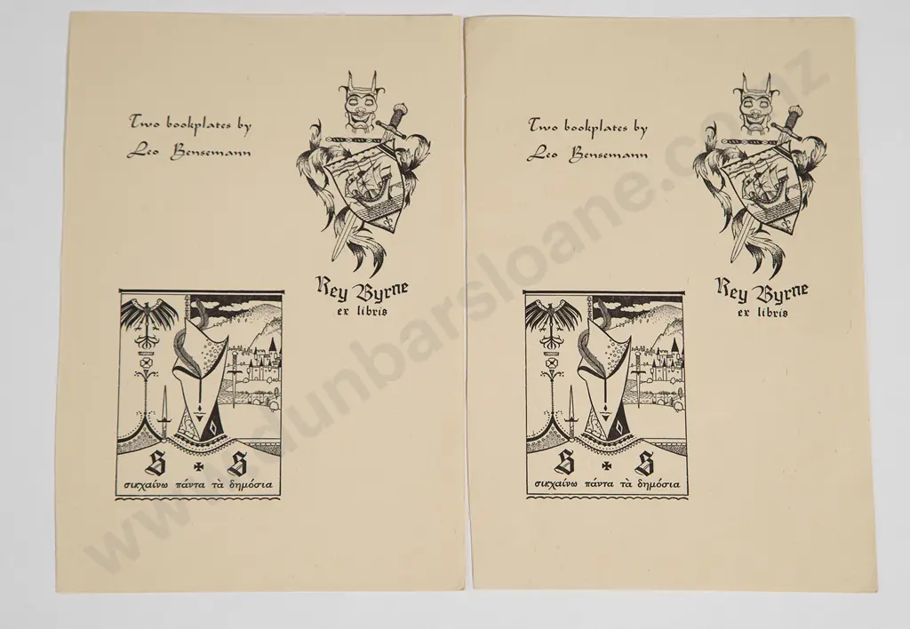 Two Leo Bensemann Bookplates Image 1++