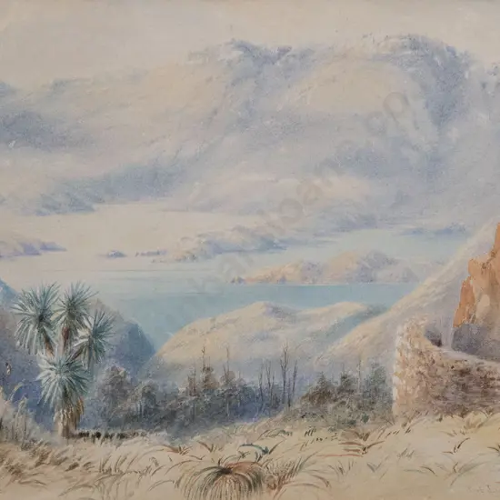 W Raworth - Port Lyttelton from Dyers Pass