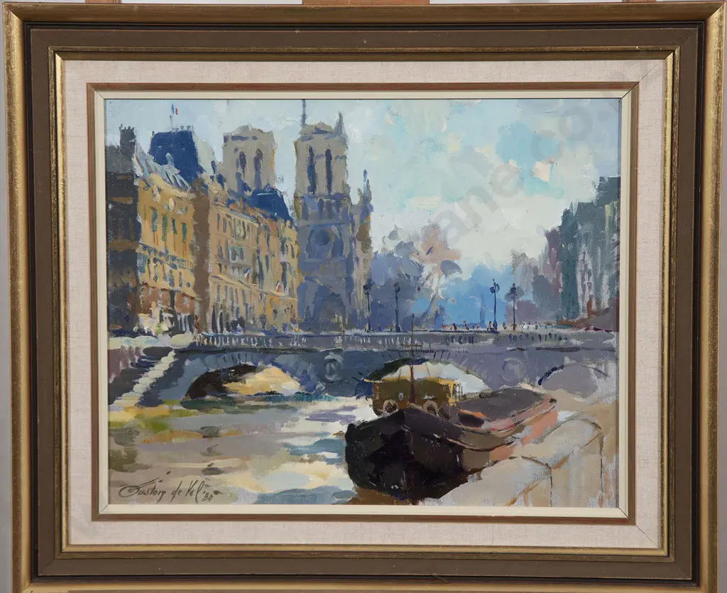 Gaston de Vel - Barge on the Seine Paris Image 1++