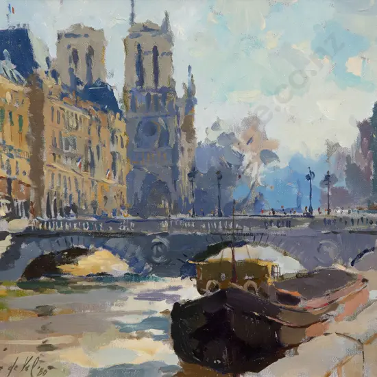 Gaston de Vel - Barge on the Seine Paris