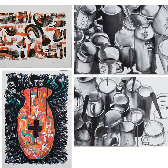 Greg Morrison & other unframed works on paper (4)