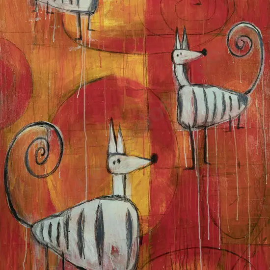Pippa Sanderson - Dogs Stroll into the Frame