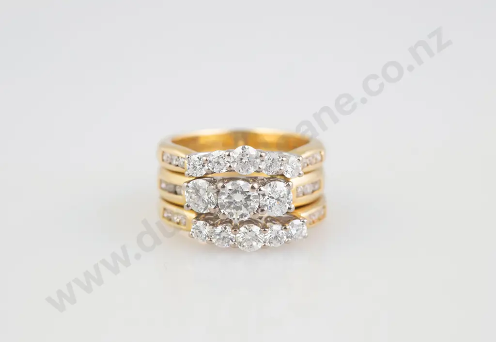 18ct Diamond Bridge Ring Trio Image 1++