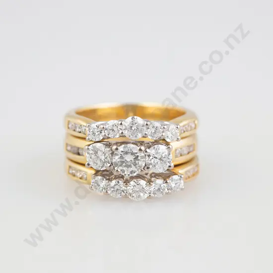 18ct Diamond Bridge Ring Trio