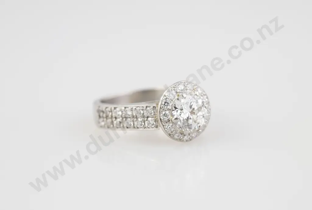 All Platinum Diamond Cluster Ring Image 1++
