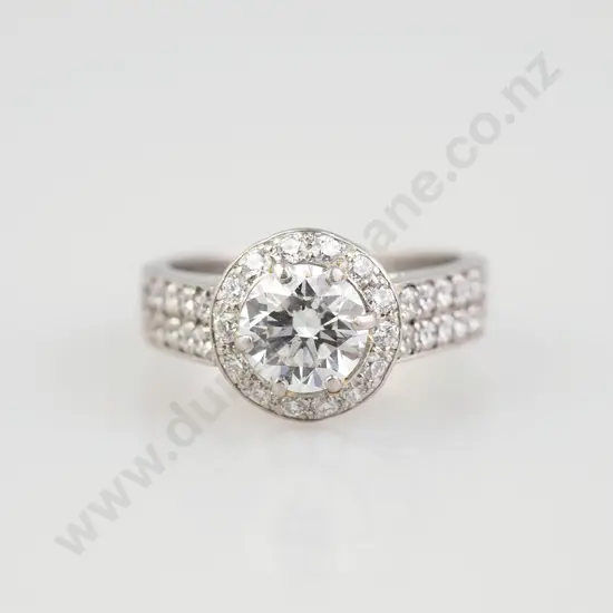 All Platinum Diamond Cluster Ring