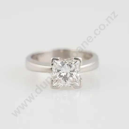 All Platinum Solitaire Diamond Ring
