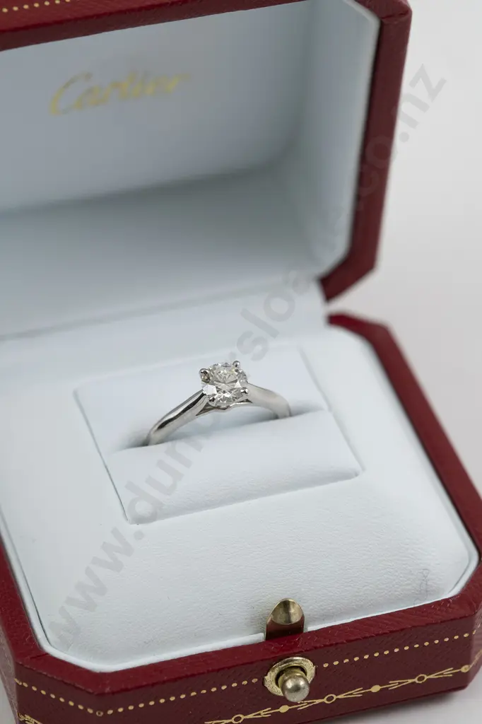 Cartier Platinum Solitaire Engagement Ring Image 1++