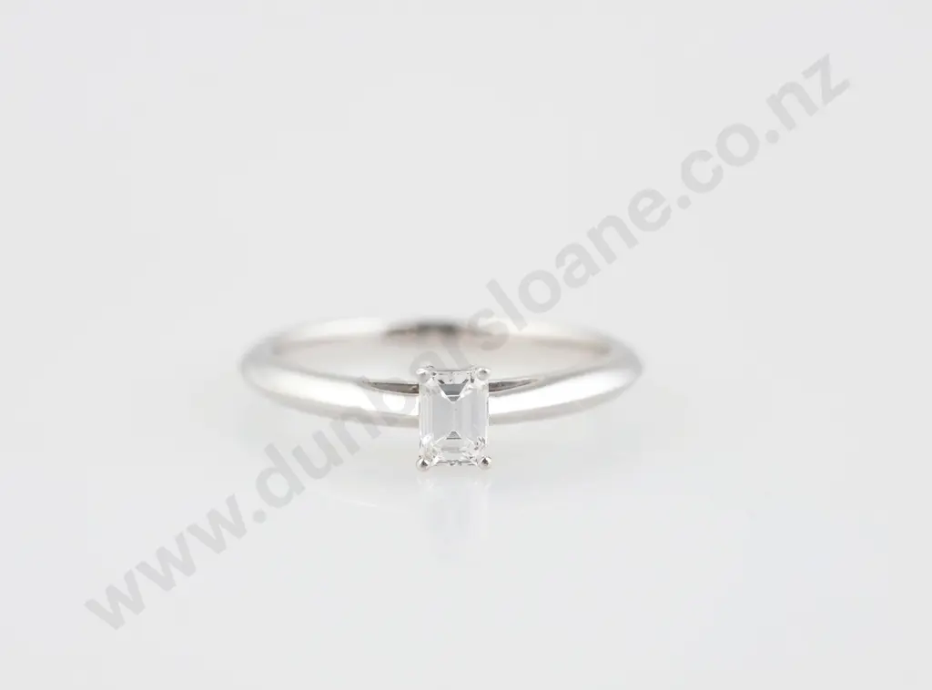 Tiffany & Co All Platinum Solitaire DIamond Ring Image 1++