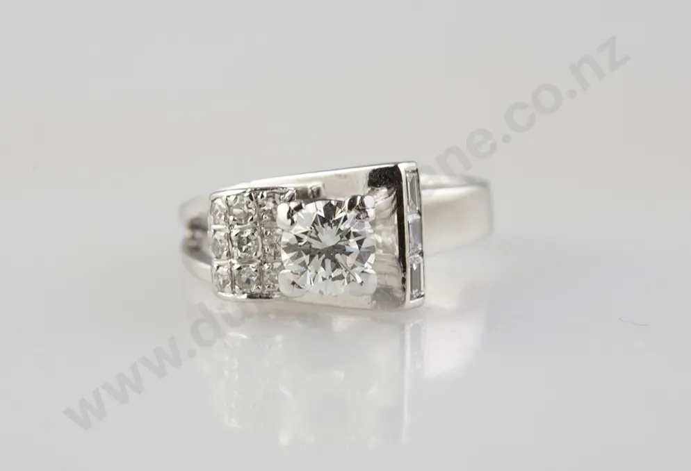 18ct White Gold Solitaire Diamond Ring Image 1++