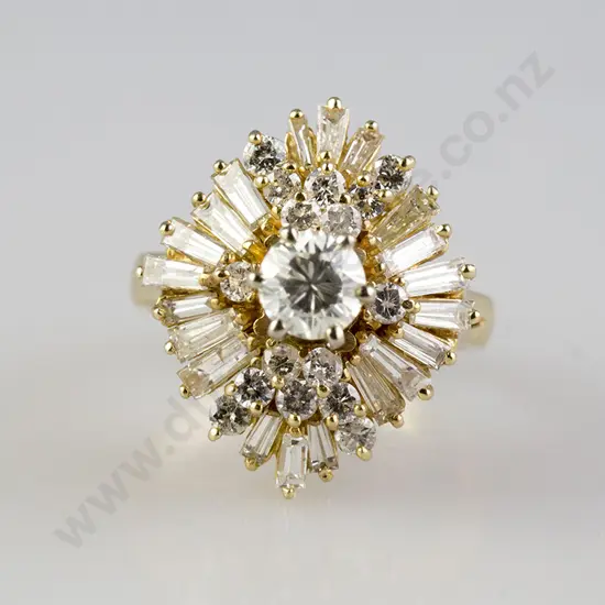 14ct 37stone Diamond Cluster Ring