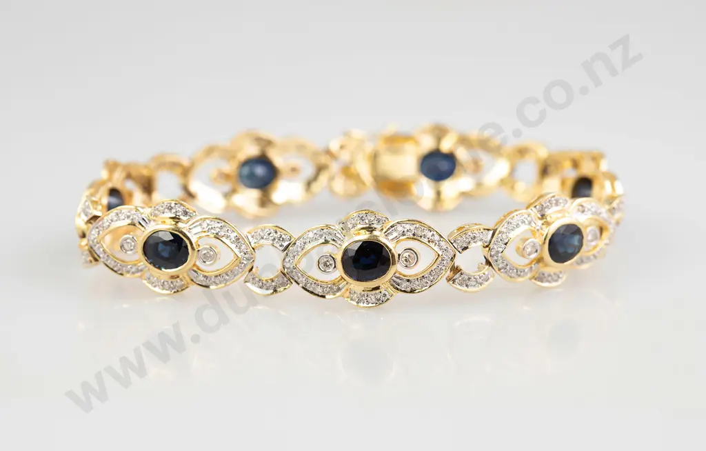 18ct 209stone Sapphire and Diamond Bracelet Image 1++