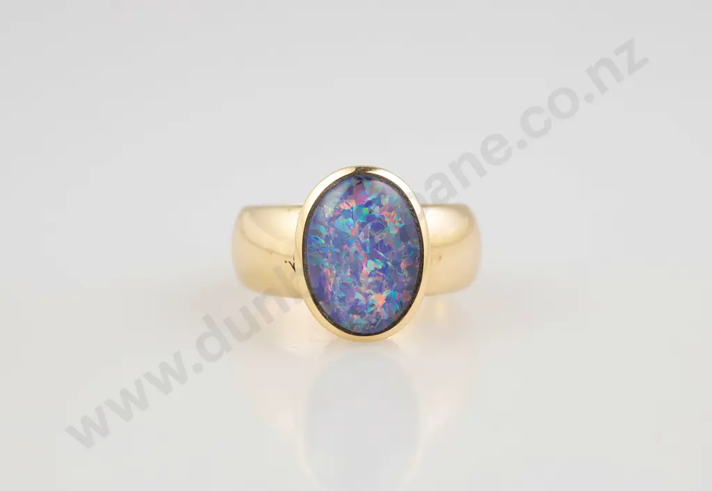 18ct Single Opal Triplex Dress Ring Image 1++
