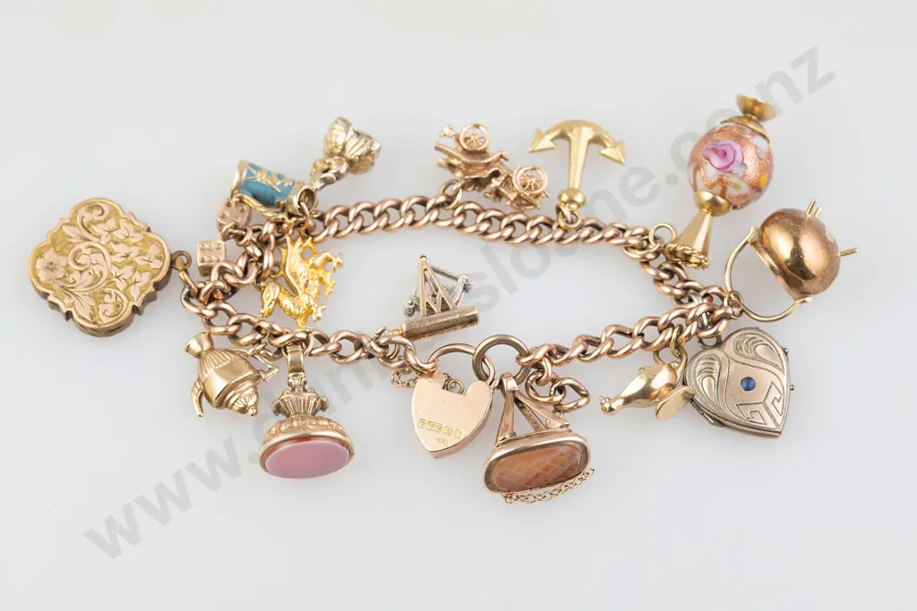 9ct Curb Link Charm Bracelet Image 1++