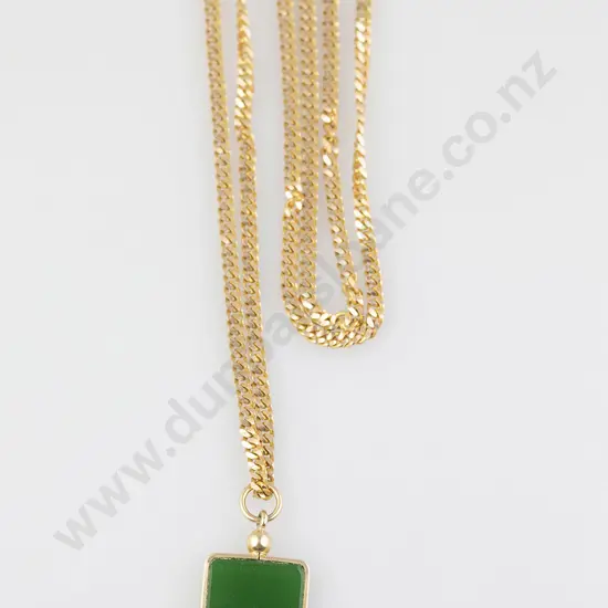 14ct Mounted Chrysoprase Panel Pendant