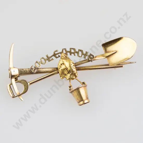 C1894 Colonial Australian 'Coolcardie' 15ct Gold Miners Brooch