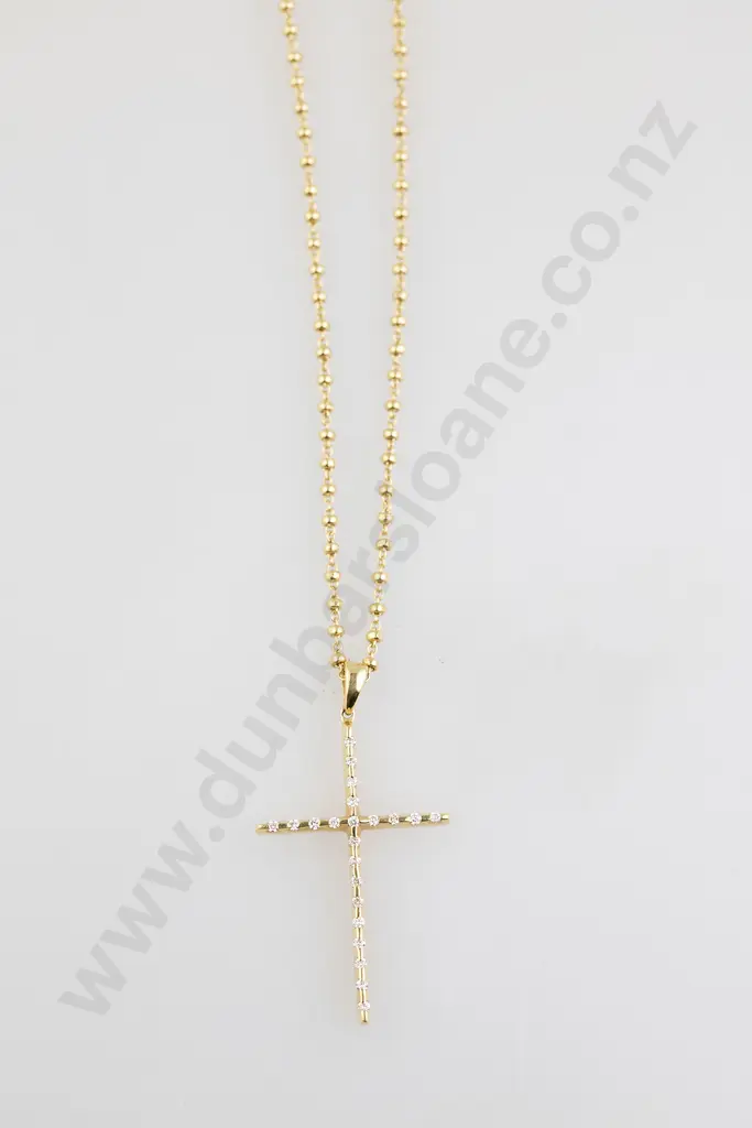 18ct 22stone Diamond Cross Pendant Image 1++
