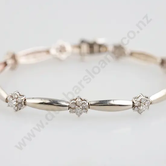 14ct White Gold 63stone Diamond Bracelet
