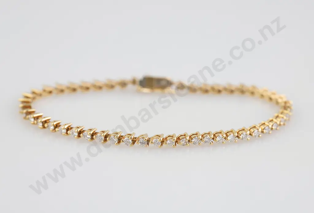 18ct 50stone Diamond Tennis Bracelet Image 1++