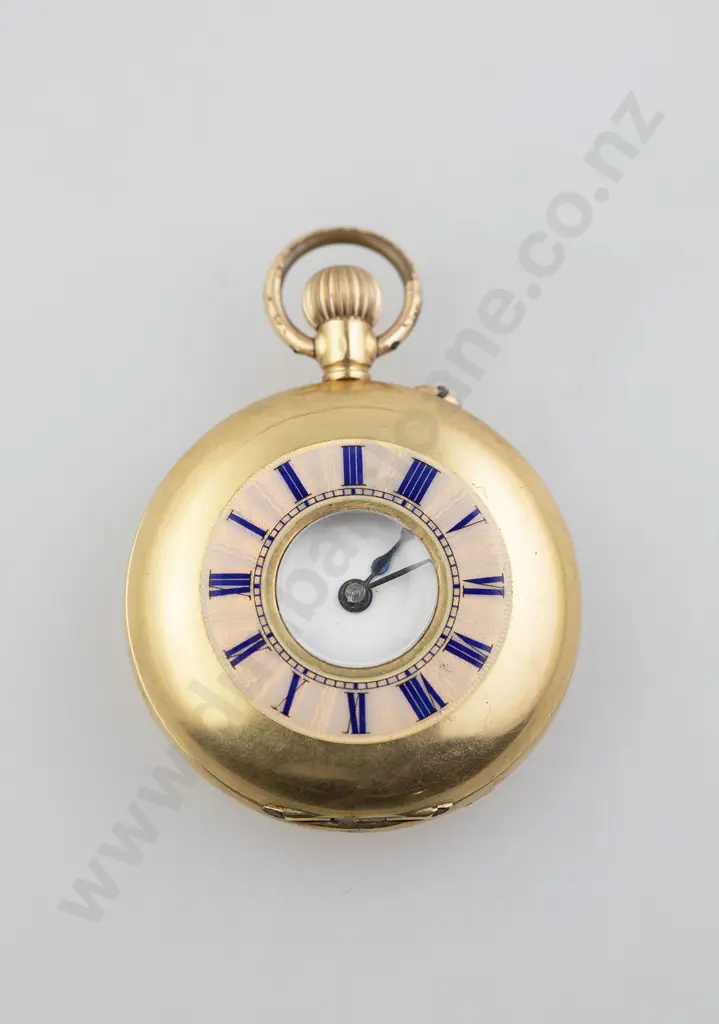 18ct Cased Small Half Hunter Pocket Watch Image 1++