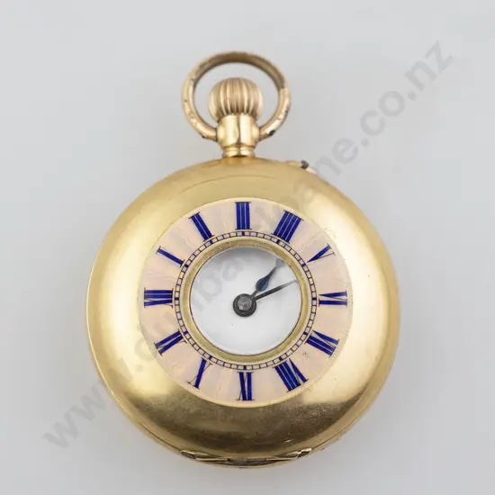 18ct Cased Small Half Hunter Pocket Watch