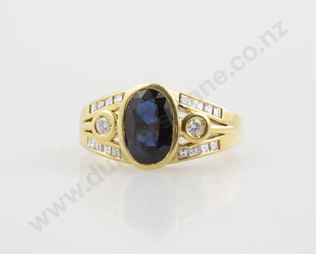 18ct 19stone Sapphire and Diamond Ring Image 1++