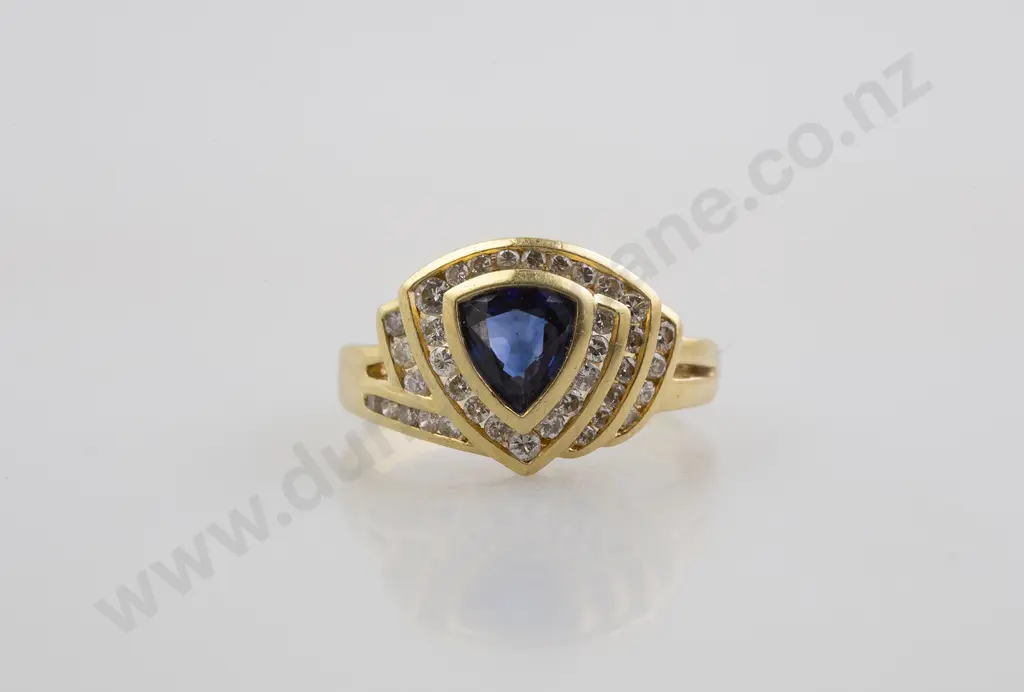 18ct 38stone Sapphire and Diamond Ring Image 1++