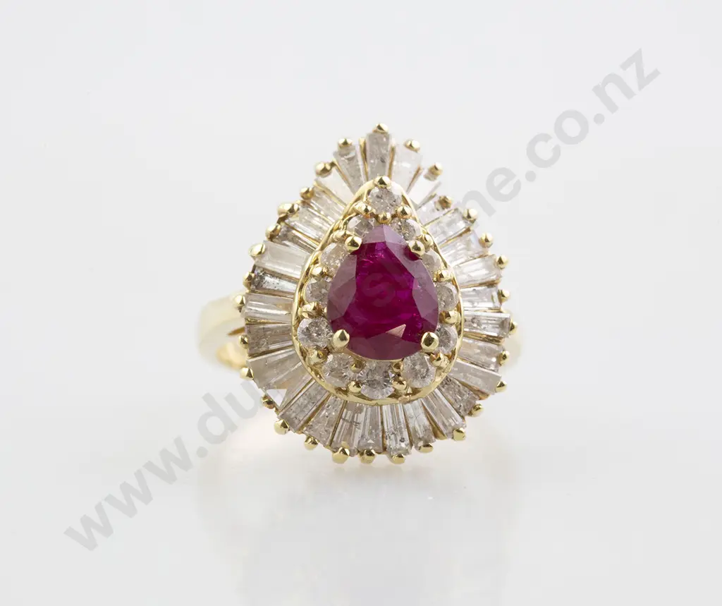 14ct 43stone Ruby and Diamond Cluster Ring Image 1++