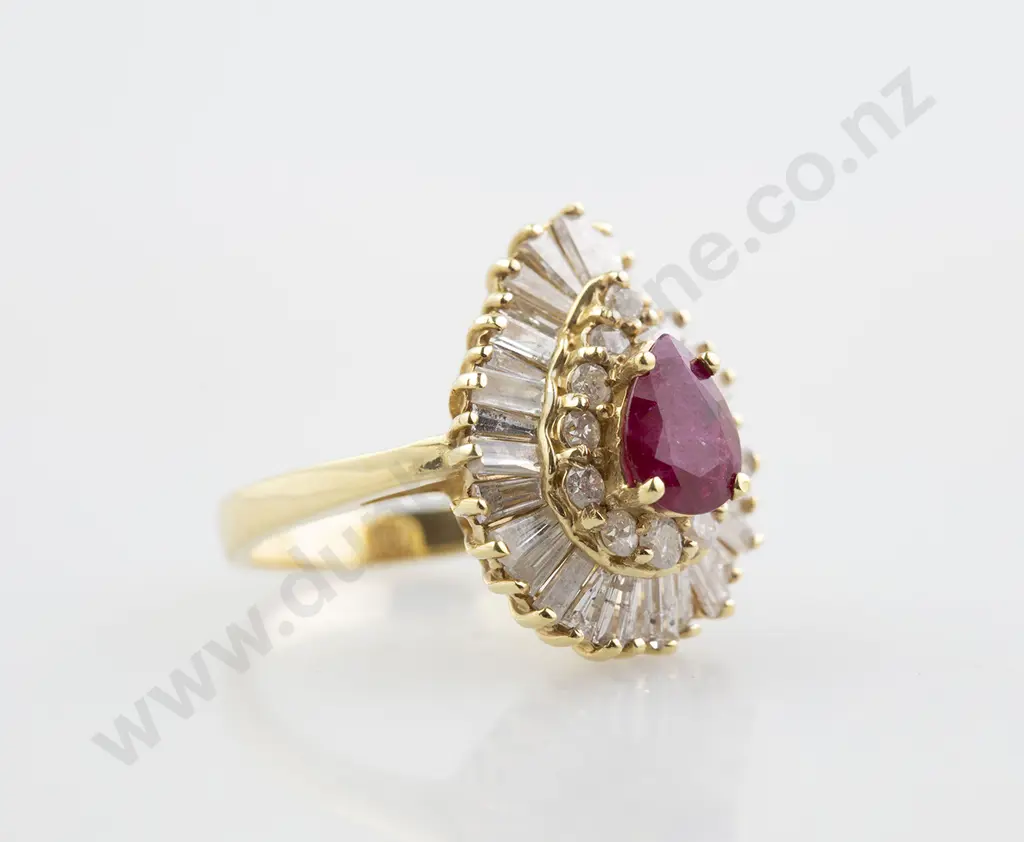 14ct 43stone Ruby and Diamond Cluster Ring Image 1++