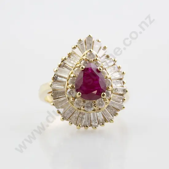 14ct 43stone Ruby and Diamond Cluster Ring