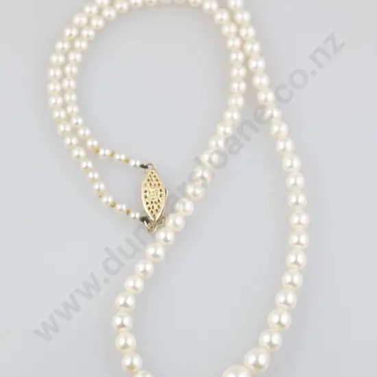 Single Strand Graduated Cultured Pearl Necklace