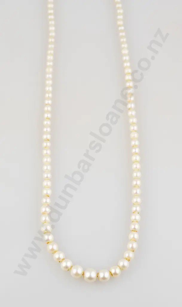 Single Strand Graduated Cultured Pearl Necklace Image 1++