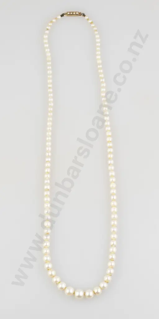 Single Strand Graduated Cultured Pearl Necklace Image 1++