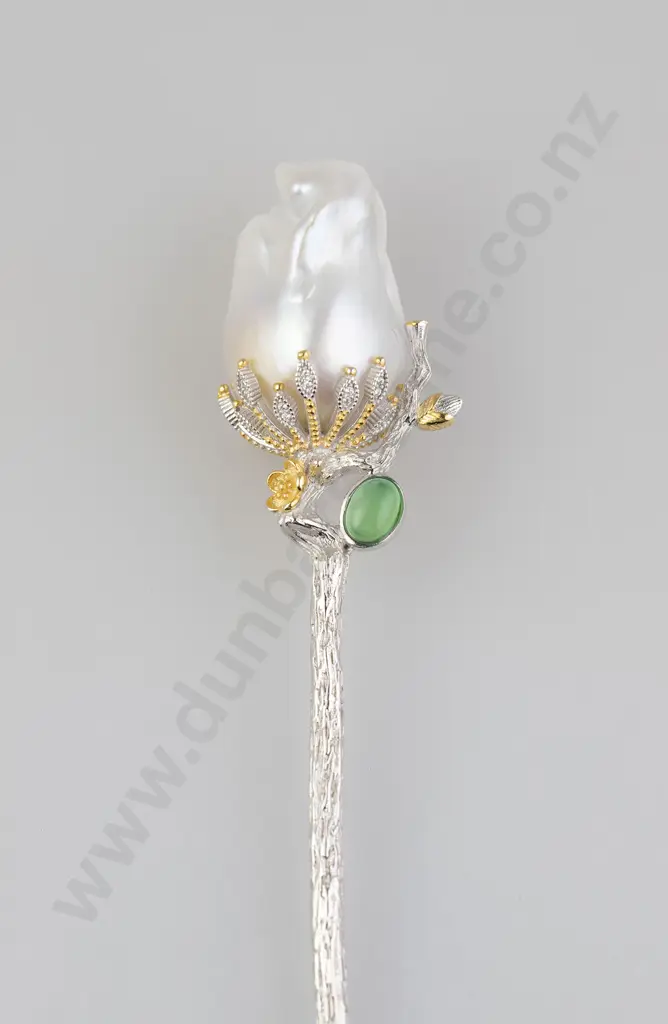 S/S Fancy Large Fresh Water Pearl Hair Pin Image 1++
