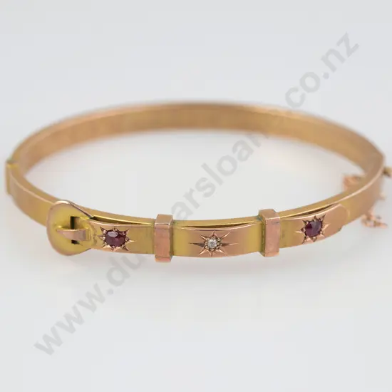 Edwardian 9ct Hinged Snap Bangle