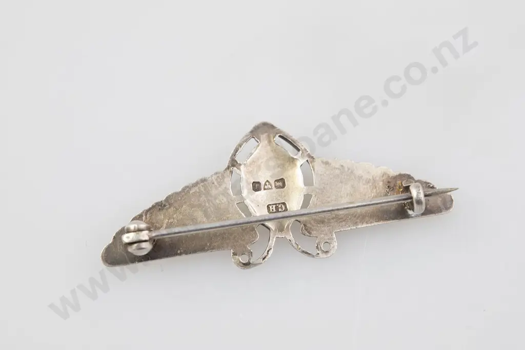Art Nouveau Silver and Enamel Brooch Image 1++