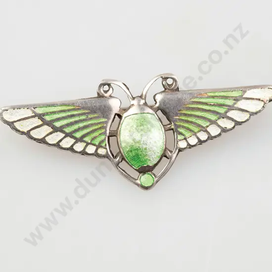 Art Nouveau Silver and Enamel Brooch