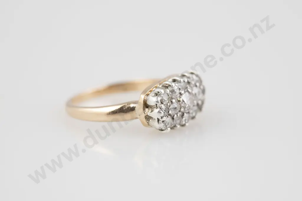 14ct 15stone Diamond Cluster Ring Image 1++
