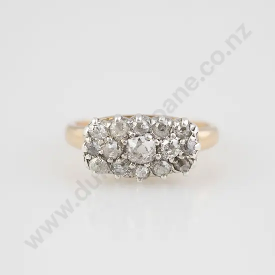 14ct 15stone Diamond Cluster Ring