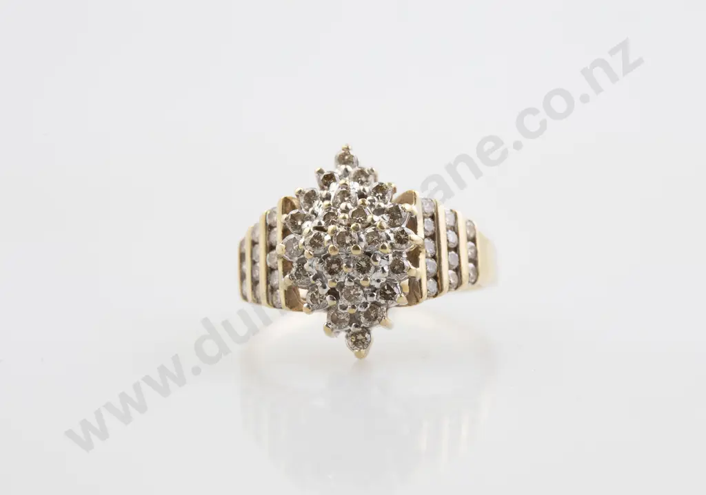 10ct 49stone Diamond Cluster Ring Image 1++