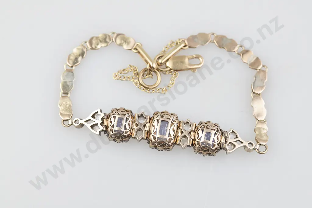 9ct 49stone Blue and White Sapphire Bracelet Image 1++