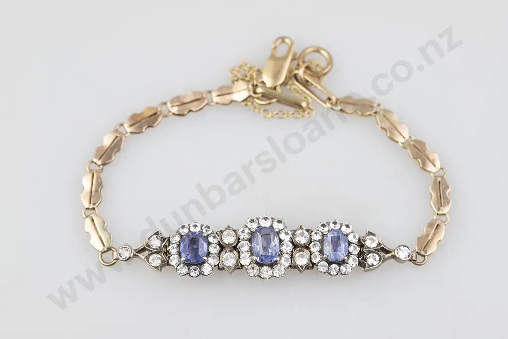 9ct 49stone Blue and White Sapphire Bracelet Image 1++